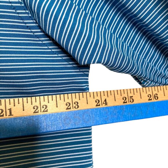 Dunning Golf Polo Shirt Blue / White Striped Men’s Size XL Logo - Picture 5 of 12